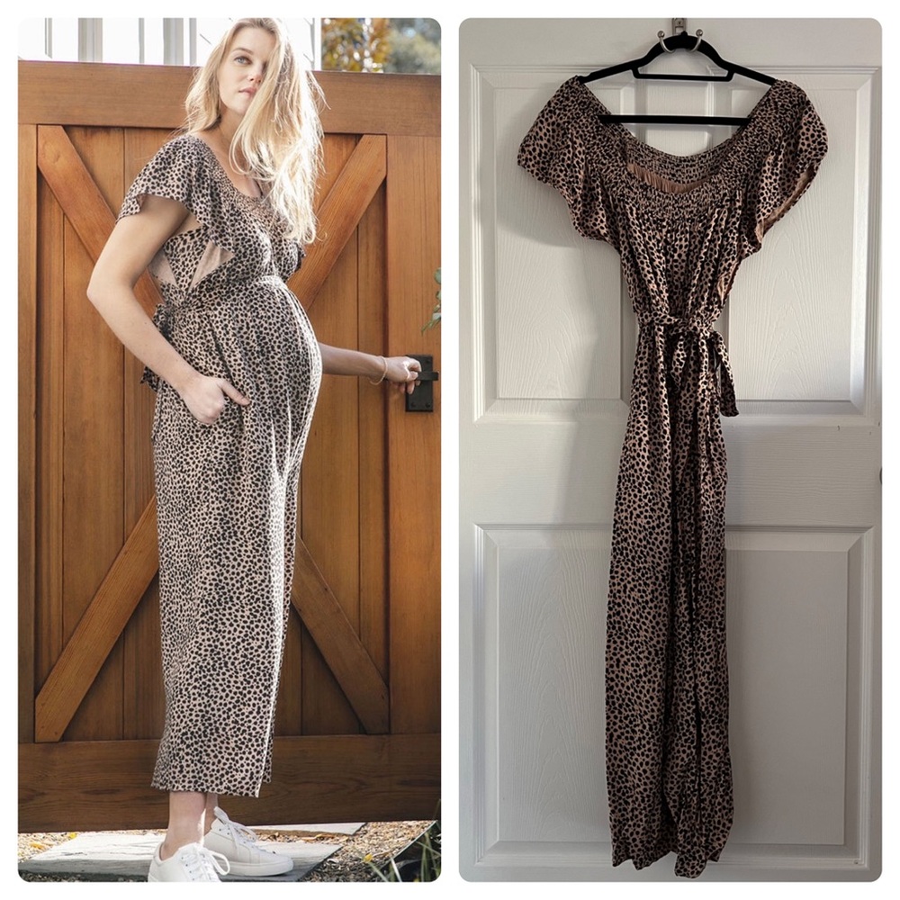 INGRID+ISABEL maternity Wide Leg Jumpsuit in Leopard